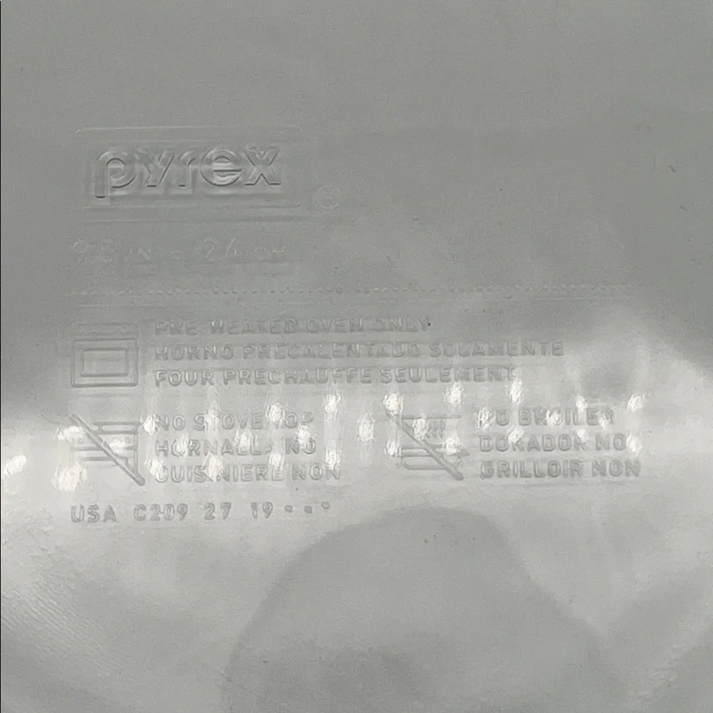 Pyrex # 209 Clear Glass Deep Dish 9.5